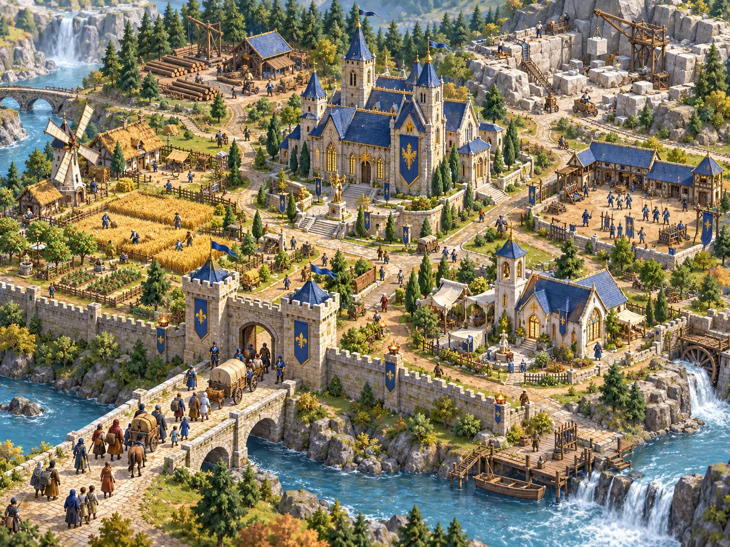 An illustrative Rise King city rebuilding scene